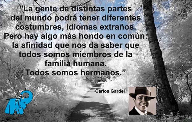 Una Enseñanza de Carlos Gardel en la Frase del Día del Elefante Azul de Avilés.